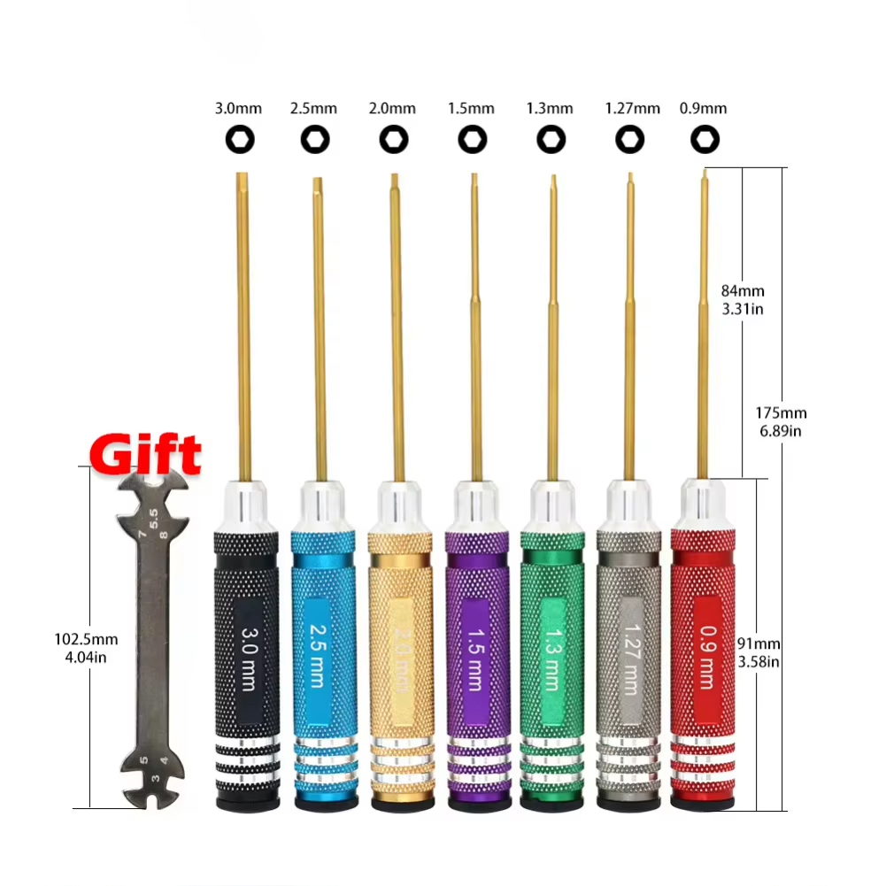 7pcs Set Obeng Hex Berlapis Ti - Rc Helicopter Tool Kit ulasan dan harga