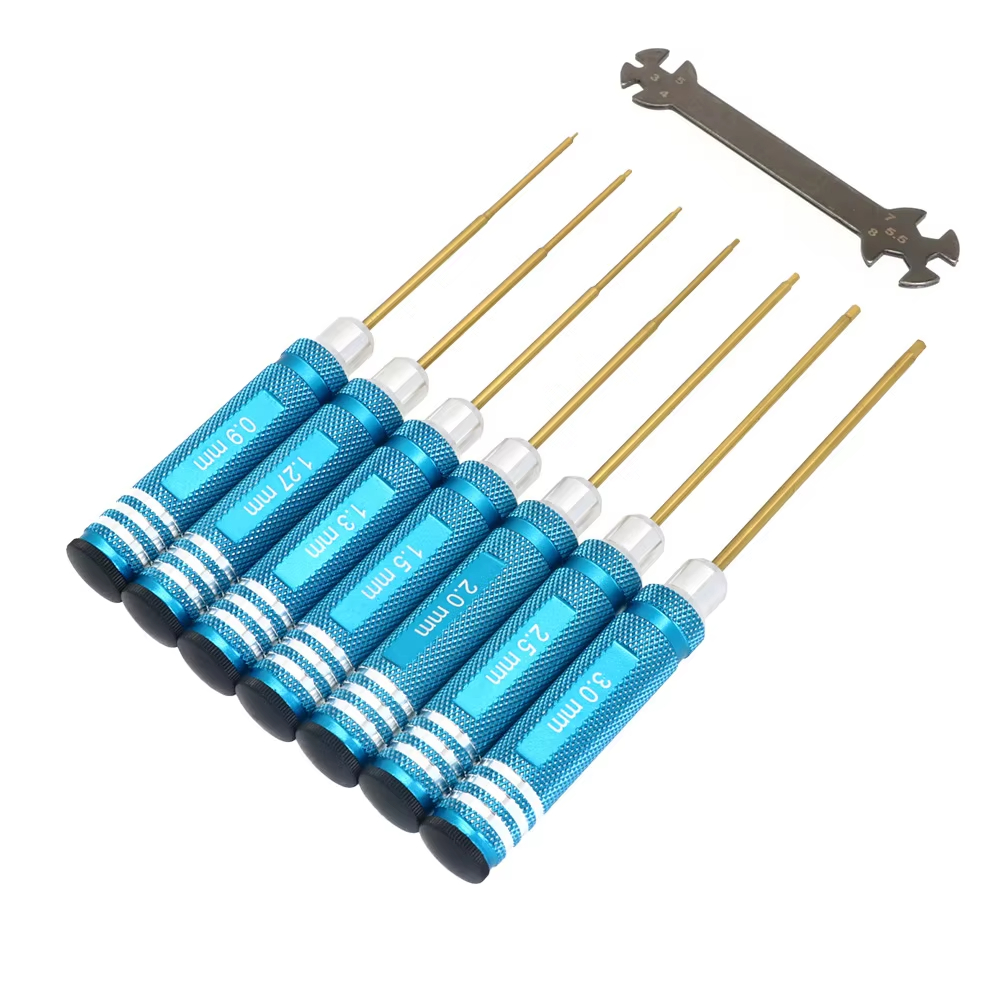 7pcs Set Obeng Hex Berlapis Ti - Rc Helicopter Tool Kit ulasan dan harga